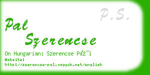 pal szerencse business card